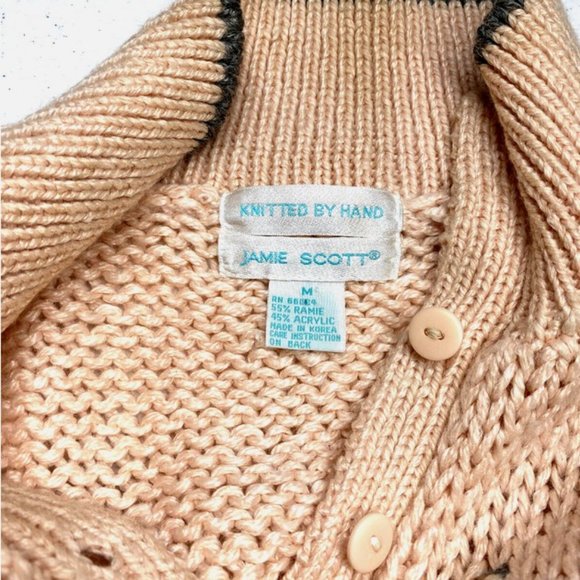 Vintage Jamie Scott Knitted By Hand Women Sweater Size Medium - Picture 4 of 5